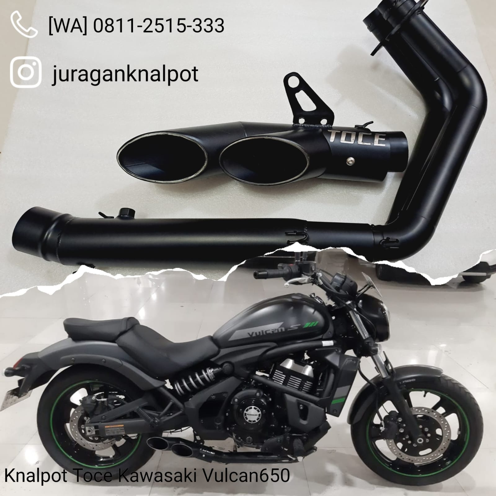 Knalpot Black-Viper Toce Underbelly buat Kawasaki Vulcan 650s